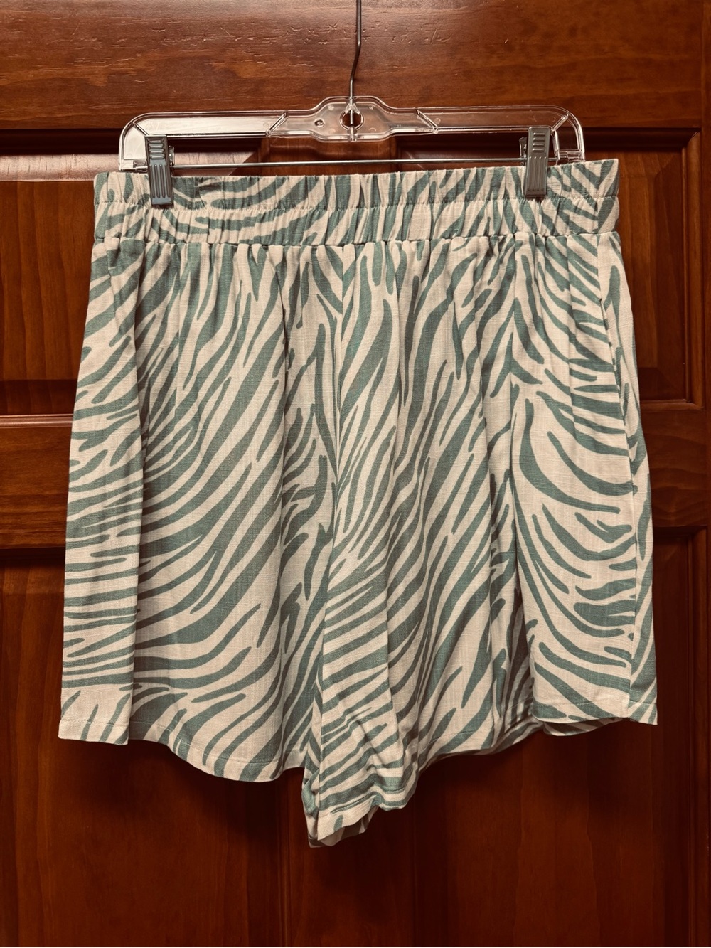 Something by Sonjia Light Green Zebra-Print Wrap Top and matching shorts - Picture 10 of 13